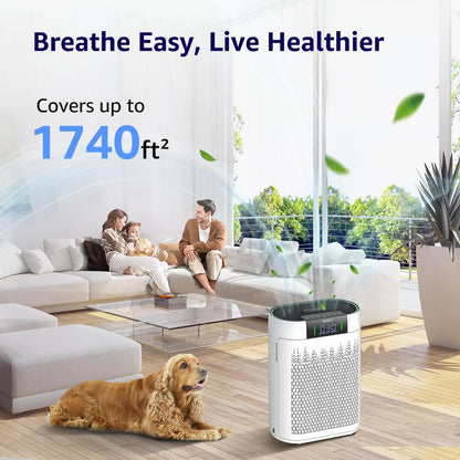 Air Purifiers for Home Large Room Bedroom up to 1740 Ft², Hepa Air Purifier with Air Quality Monitor, Smart WiFi, TRUE HEPA, Sleep Mode, Air Cleaner for Pets, Dust, Odor, Smoke, Pollen, AP2000WF